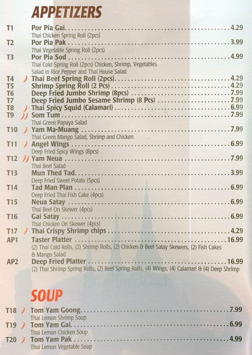 Menu of Jing Thai photo2