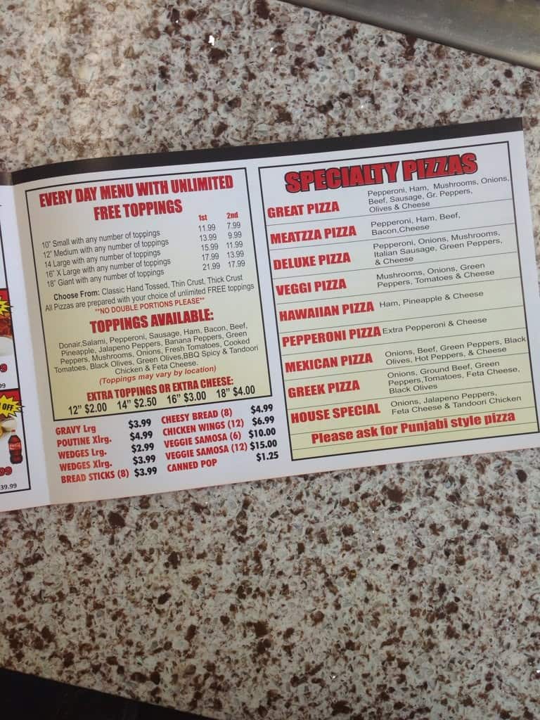 Menu of Great Canadian Pizza & Fried Chicken photo4