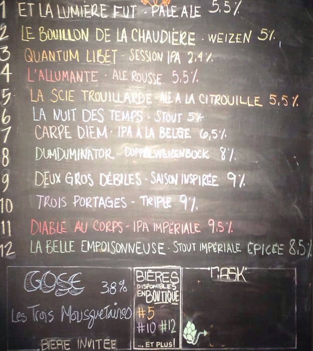 Menu of Les Brasseurs du Temps photo2