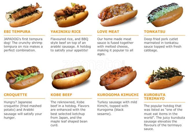 Menu of Japadog Truck photo3
