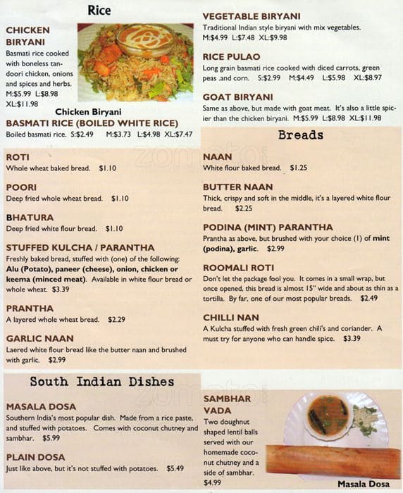 Menu of Mughal Mahal photo6