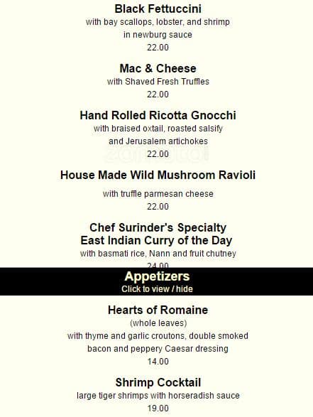 Menu of Olivers Of Oakville photo4