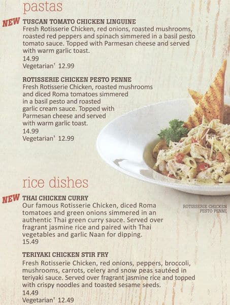 Menu of Swiss Chalet Express photo9