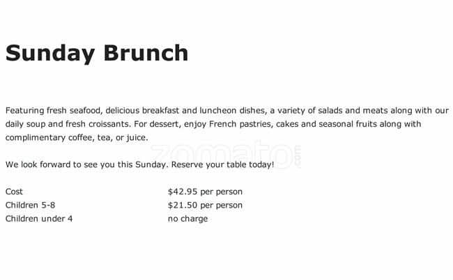 Menu of Top of Vancouver Revolving Restaurant photo17