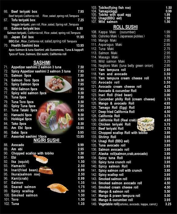 Menu of Daikichi Sushi photo3