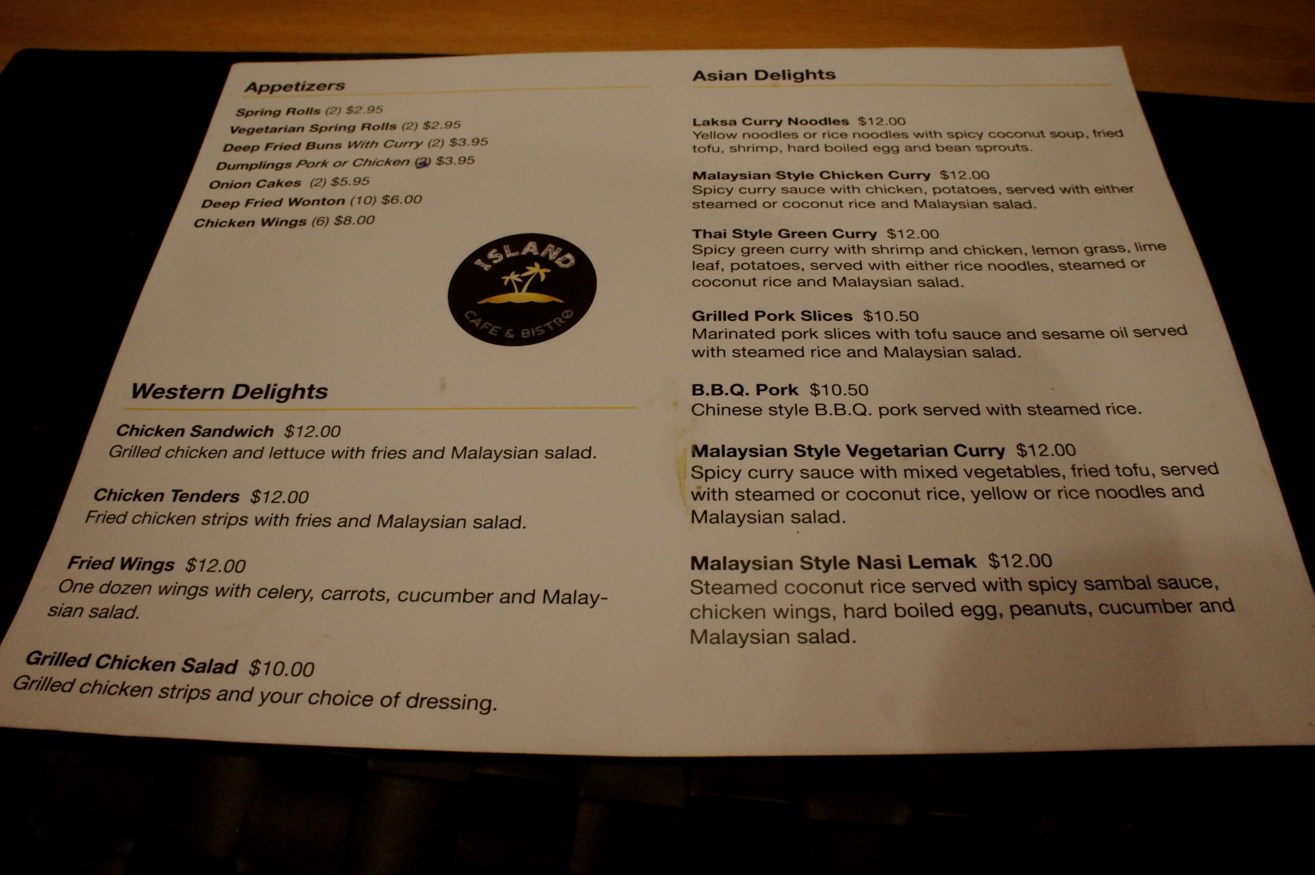 Menu of Island Cafe & Bistro photo2