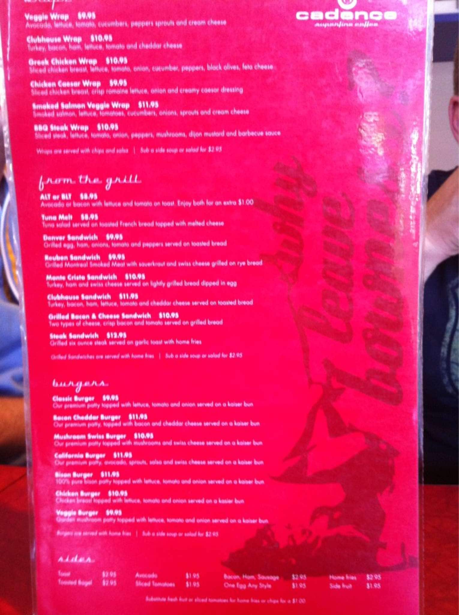 Menu of Cadence photo4