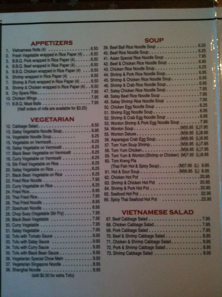 Menu of Saskatoon Asian Restaurant photo3