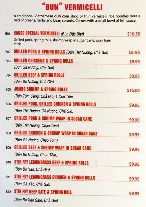 Menu of Pho Orchid photo5