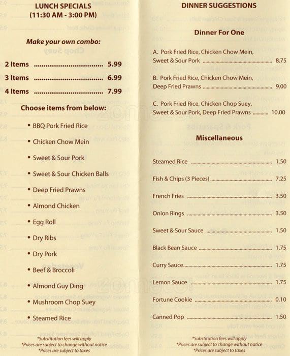 Menu of Star Lake Chinese photo4