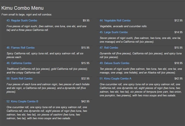 Menu of Sushi Kimu photo10