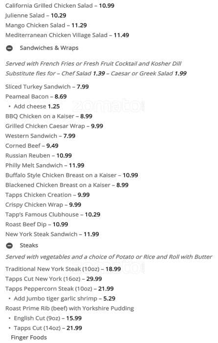 Menu of Tapps photo3