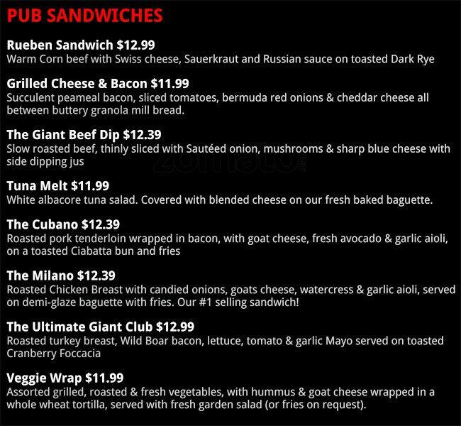 Menu of Jersey Giant photo4