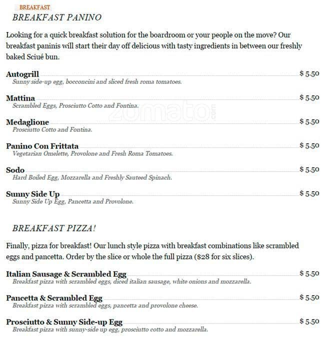 Menu of Sciue photo2