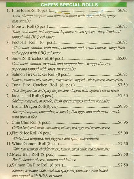 Menu of Echo Sushi photo2