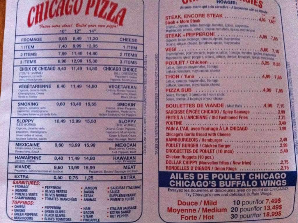 Menu of Chicago Pizza photo2