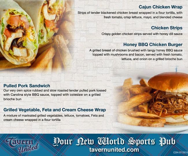 Menu of Tavern United photo7