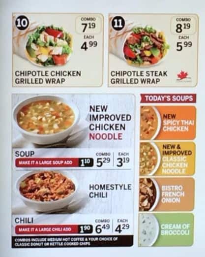 Menu of Tim Hortons photo4