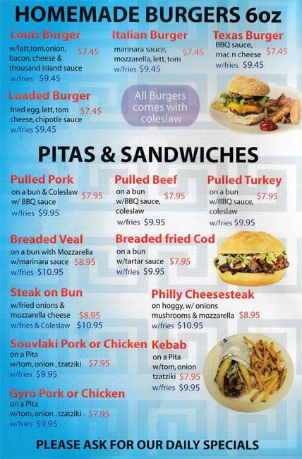 Menu of Louis Souvlaki And Grill photo2