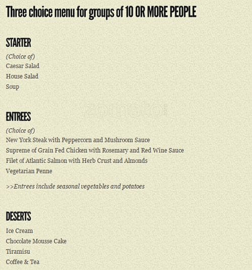 Menu of Bluffer’s Park photo7