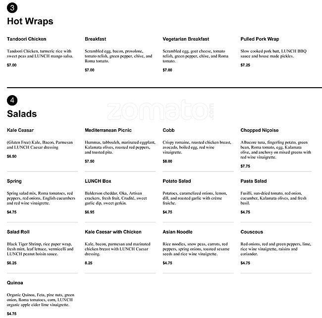 Menu of LUNCH photo3