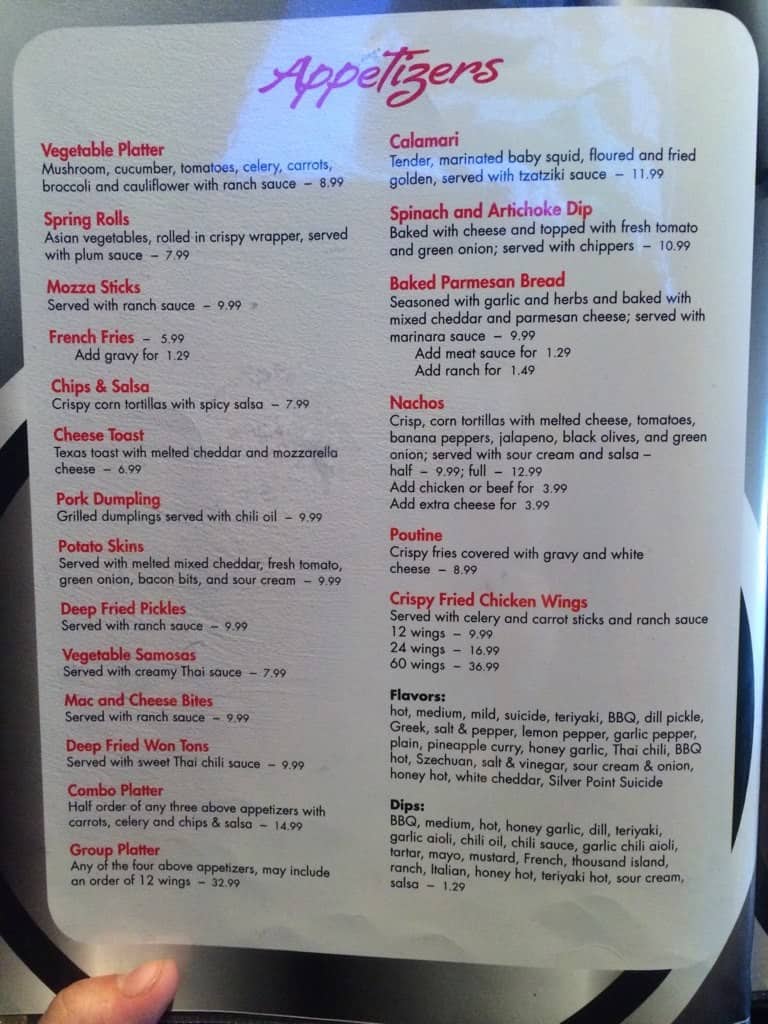 Menu of Silver Point Pub & Eatery photo3