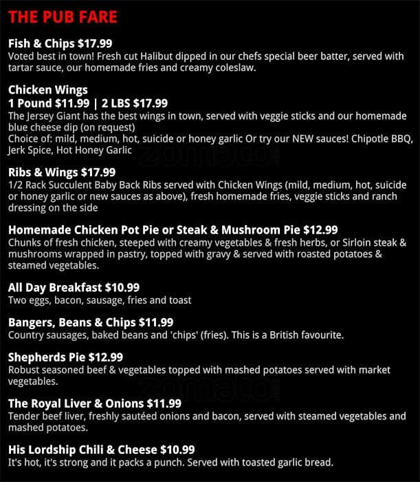 Menu of Jersey Giant photo5