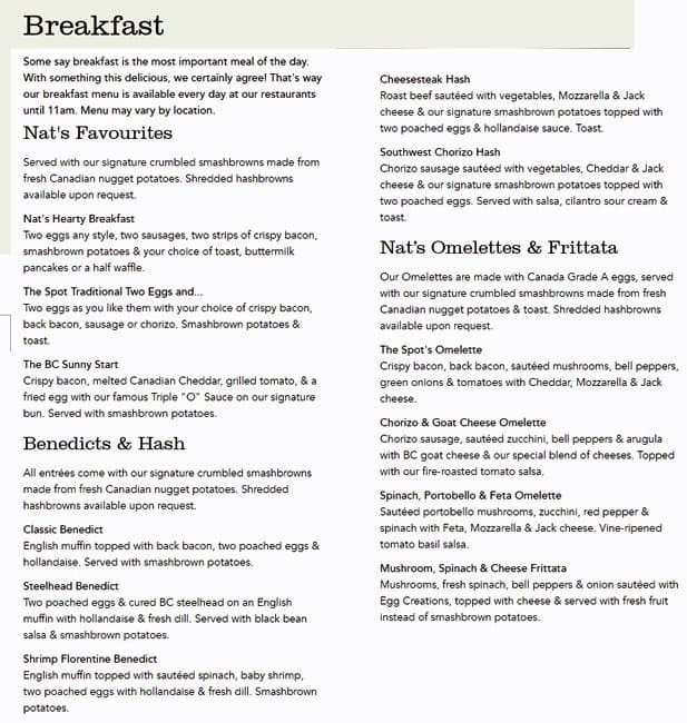 Menu of White Spot photo7