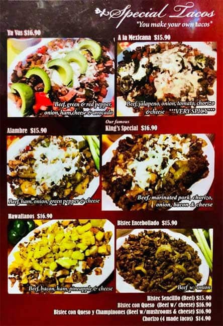Menu of King’s Tacos photo5