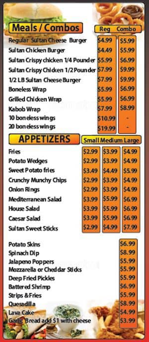 Menu of Sultan’s Wings & Kabob Shop photo7