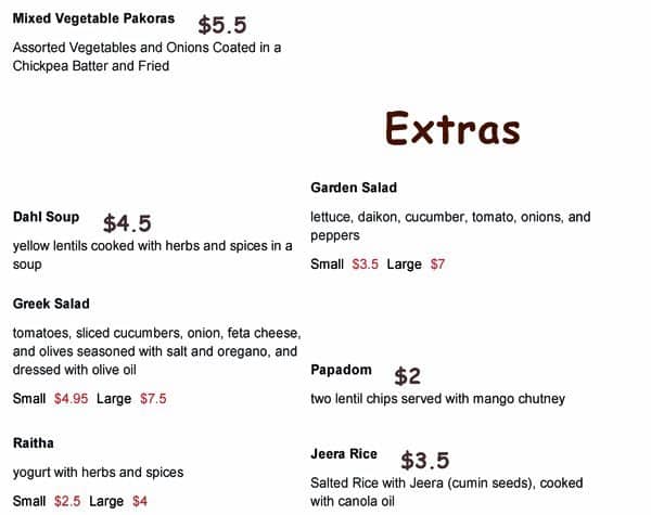 Menu of Indian Village Eatery photo8