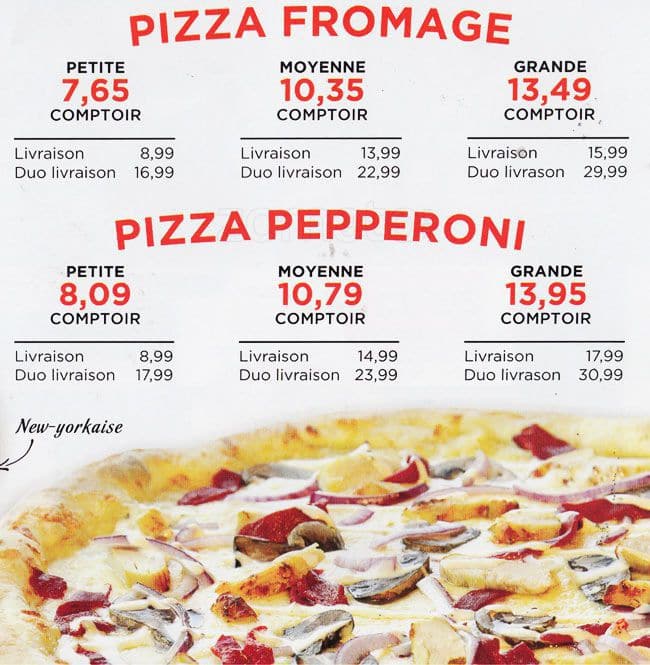 Menu of Pizza La Différence photo3