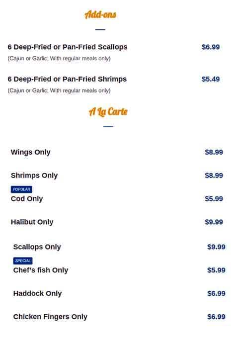 Menu of Port Union Fish & Chips photo7