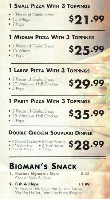 Menu of Bigman’s Family Dining photo12