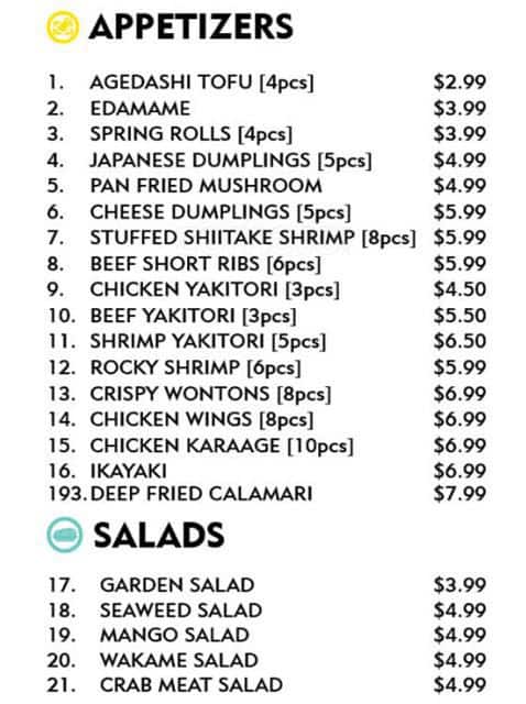 Menu of Sushi Bay photo2