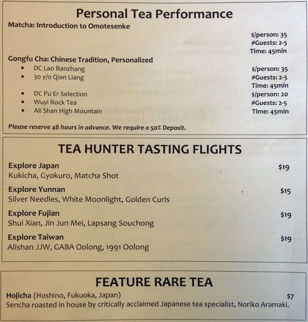 Menu of O5 Rare Tea Bar photo2