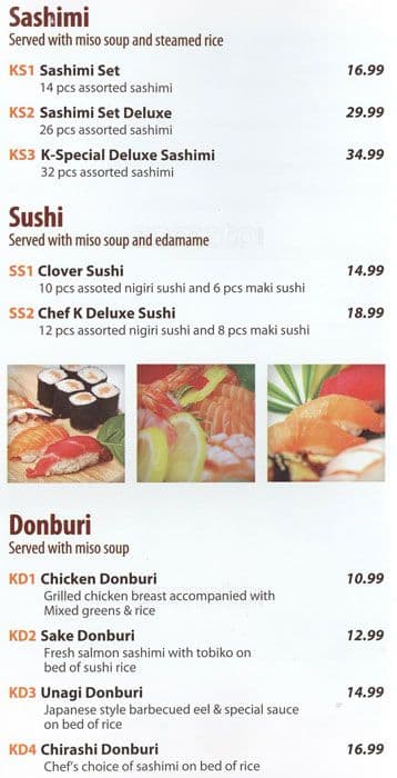 Menu of Sushi K Express photo3