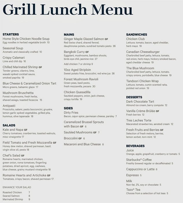 Menu of Mahogany Grill – Sheraton Gateway Hotel photo3