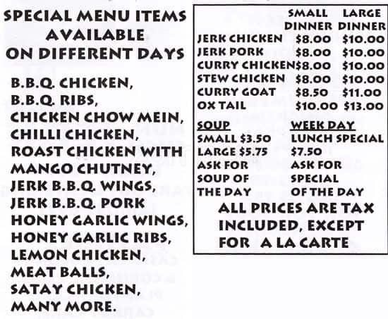 Menu of Nun Such Jerk photo3