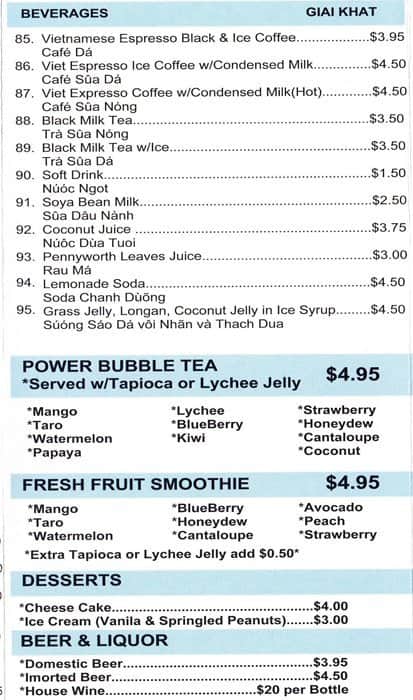 Menu of Pho 36 photo4