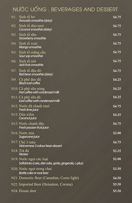 Menu of Pho Metro photo13