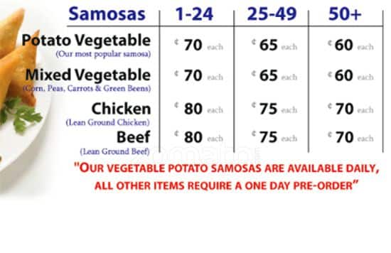 Menu of Golden Samosa Bakery photo2