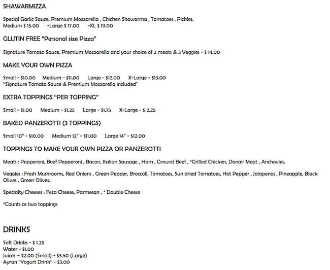 Menu of Shawarmizza photo6