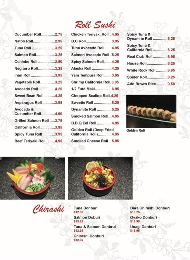 Menu of Maple Sushi Japanese Restaurant photo2