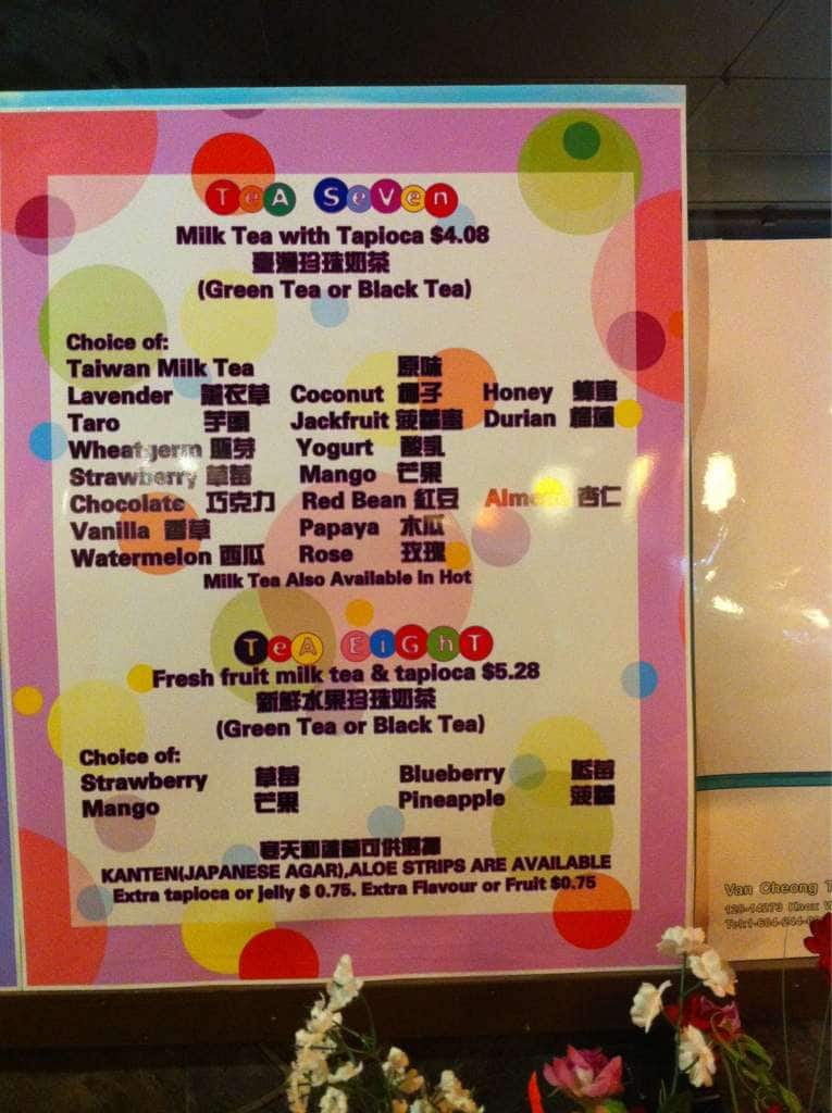 Menu of Taiwan Bubble Zone photo9