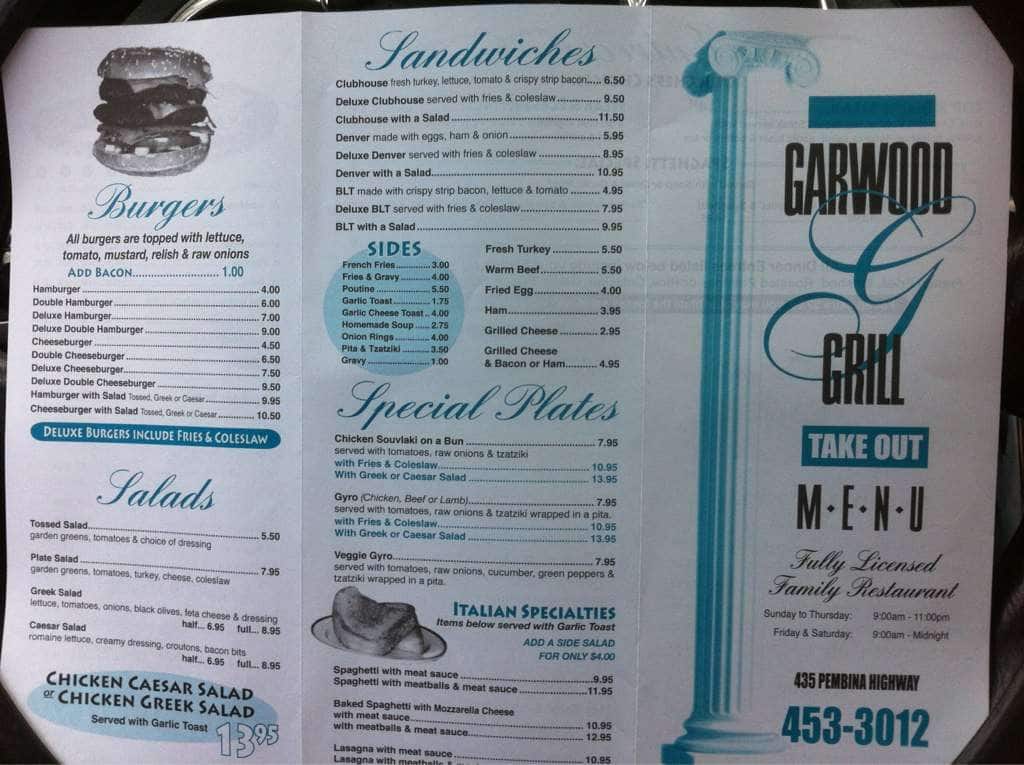 Menu of Garwood Grill photo2