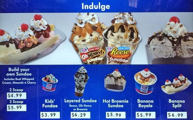Menu of Baskin Robbins photo3