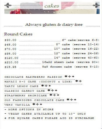 Menu of Sweet Tooth Cakery photo4