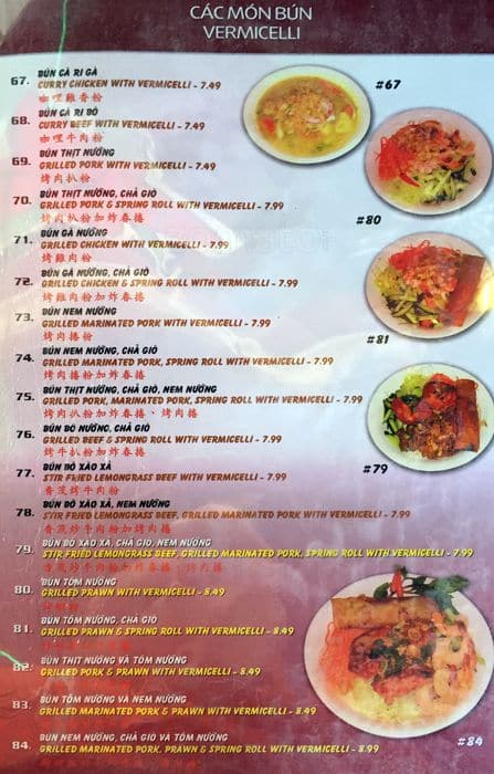 Menu of Gold Train Express Vietnamese photo5
