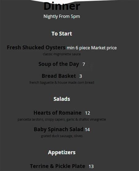 Menu of Gramercy Grill photo6